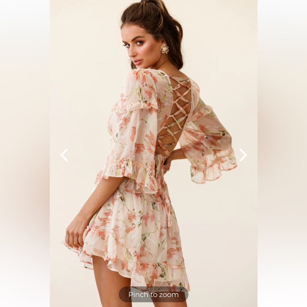 Floral Ruffle Mini Dress - Picture 3 of 6